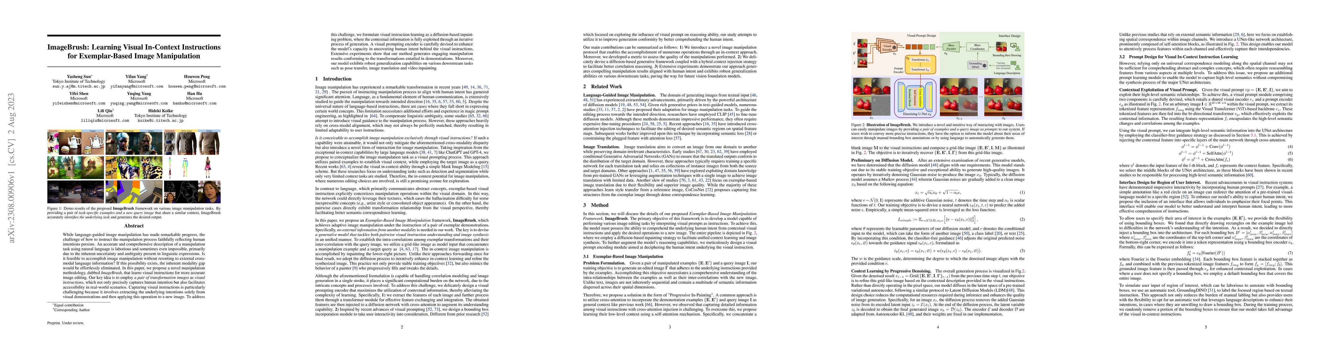 Thumbnail for ImageBrush: Learning Visual In-Context Instructions for Exemplar-Based
  Image Manipulation