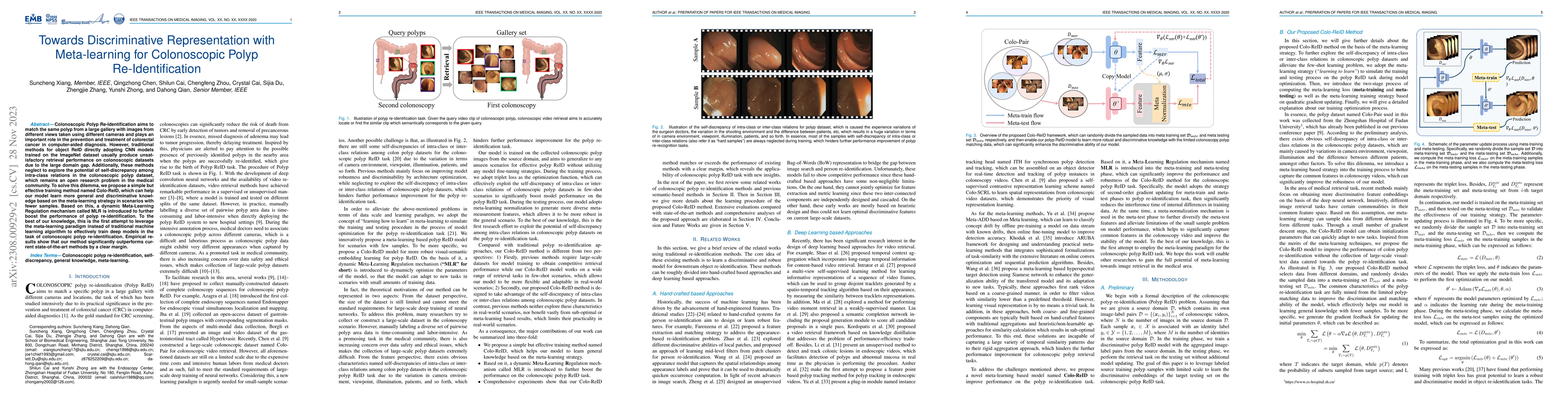 Thumbnail for Towards Discriminative Representation with Meta-learning for
  Colonoscopic Polyp Re-Identification