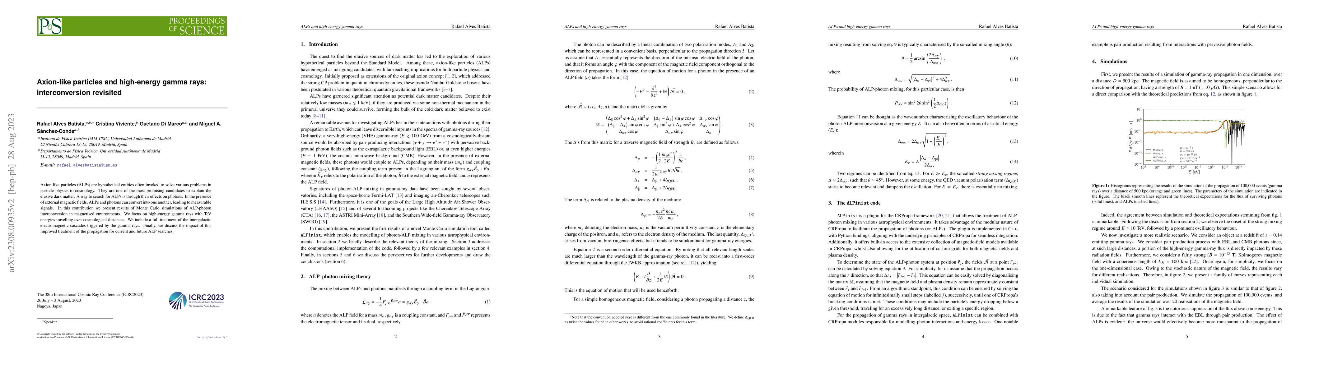 Thumbnail for Axion-like particles and high-energy gamma rays: interconversion
  revisited