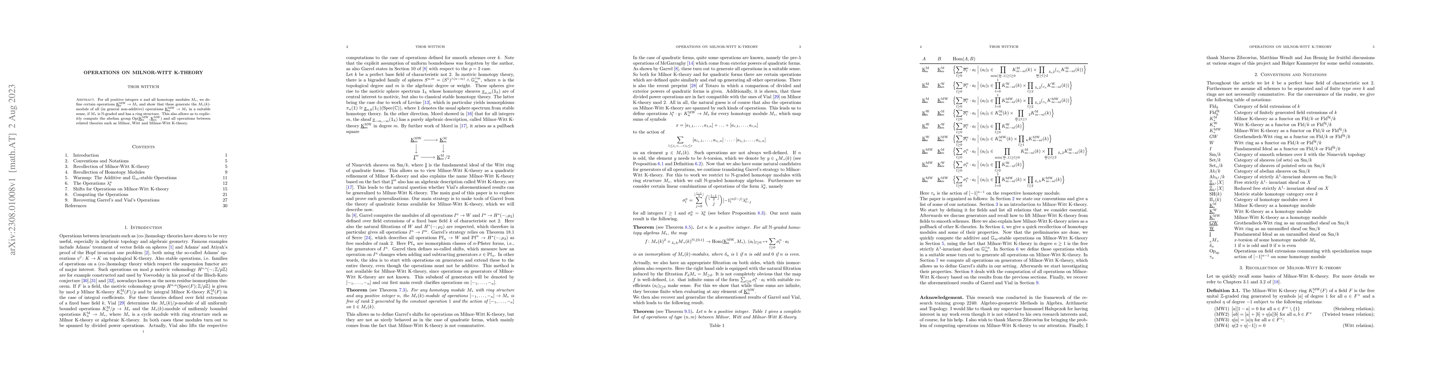 Thumbnail for Operations on Milnor-Witt K-theory