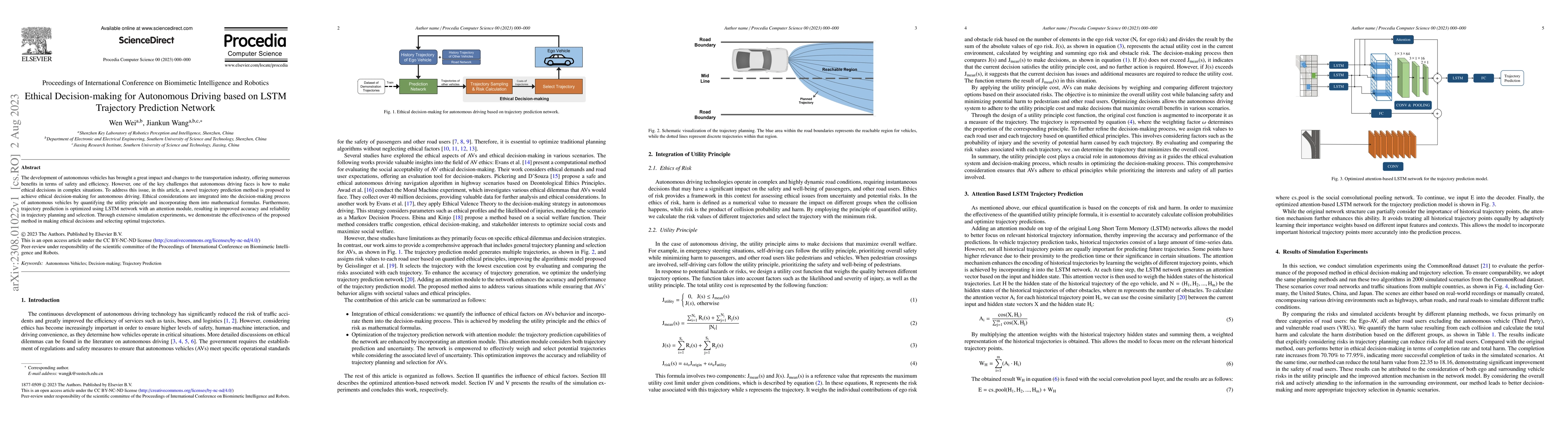 Thumbnail for Ethical Decision-making for Autonomous Driving based on LSTM Trajectory
  Prediction Network