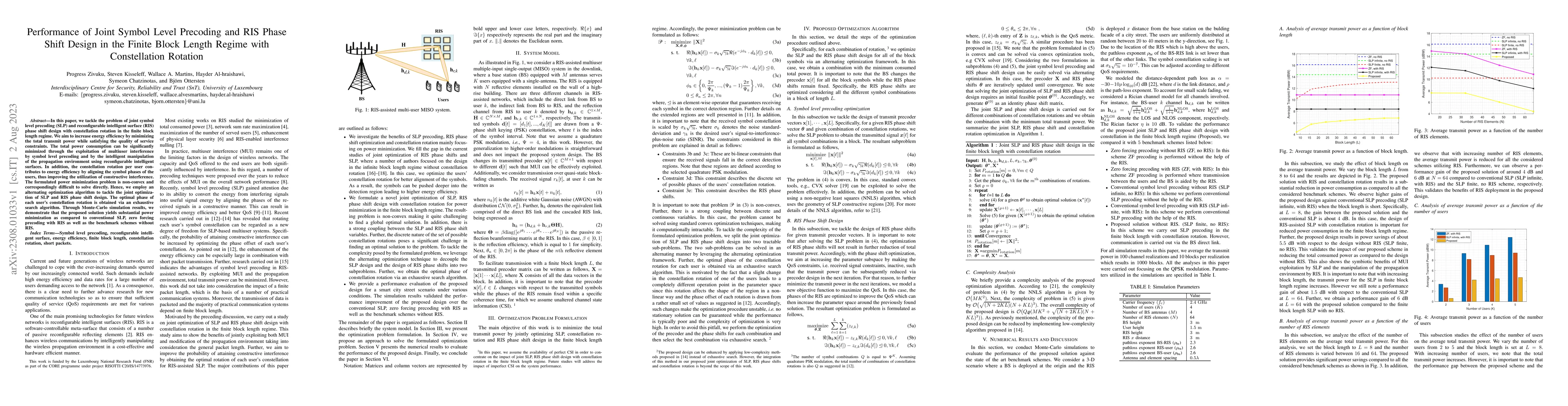 Thumbnail for Performance of Joint Symbol Level Precoding and RIS Phase Shift Design
  in the Finite Block Length Regime with Constellation Rotation