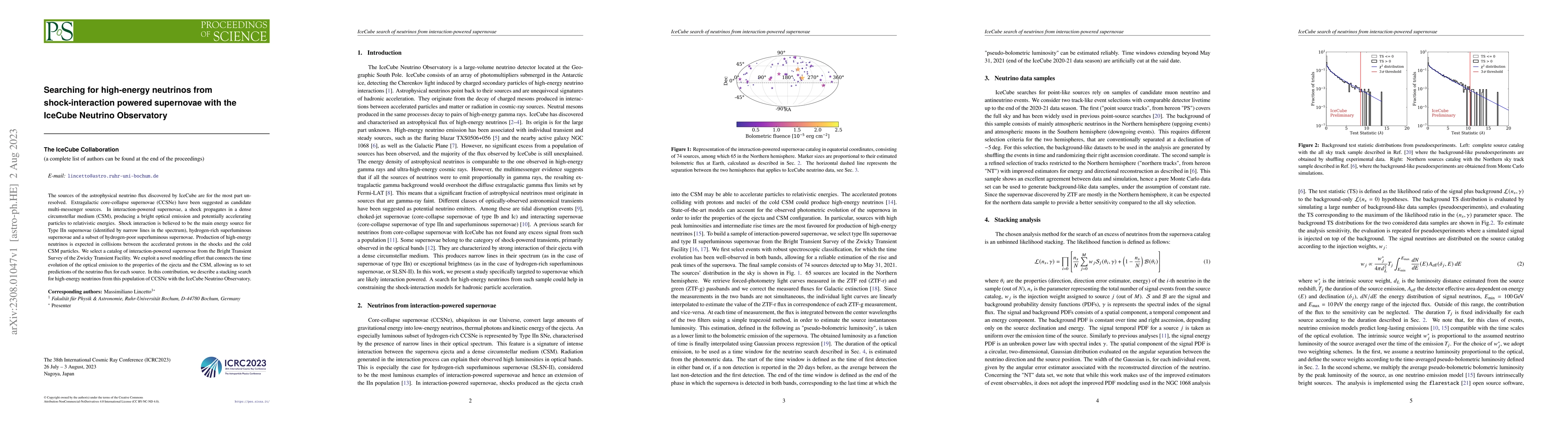 Thumbnail for Searching for high-energy neutrinos from shock-interaction powered
  supernovae with the IceCube Neutrino Observatory