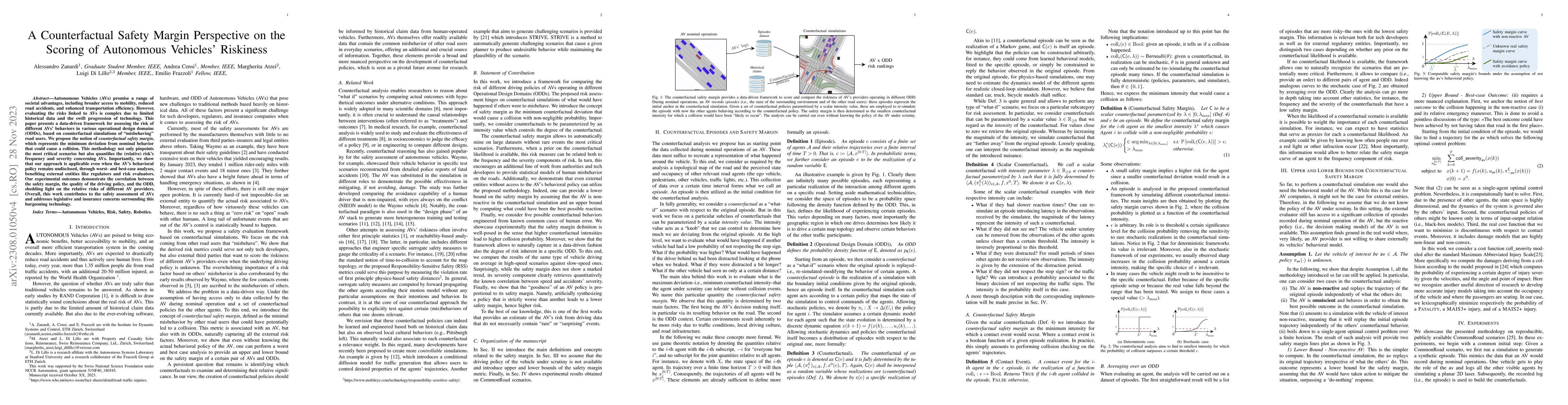 Thumbnail for A Counterfactual Safety Margin Perspective on the Scoring of Autonomous
  Vehicles' Riskiness