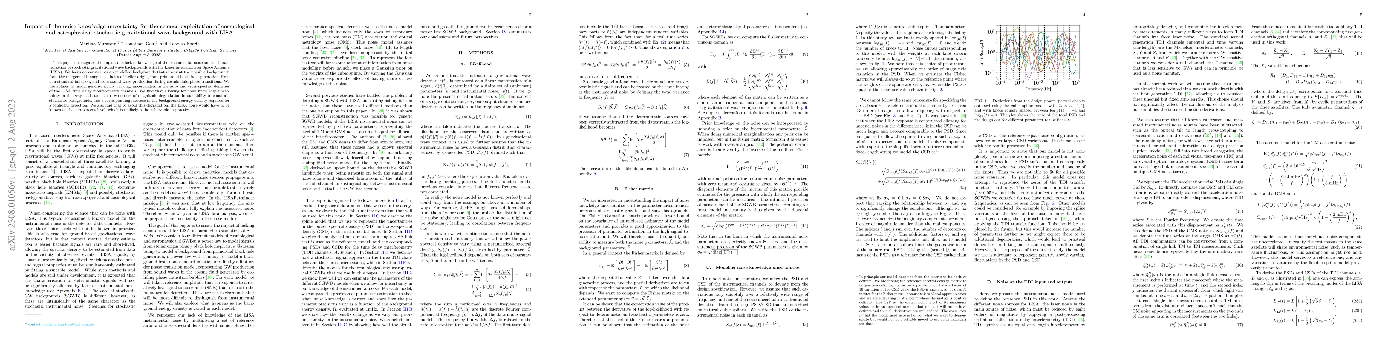 Thumbnail for Impact of the noise knowledge uncertainty for the science exploitation
  of cosmological and astrophysical stochastic gravitational wave background
  with LISA