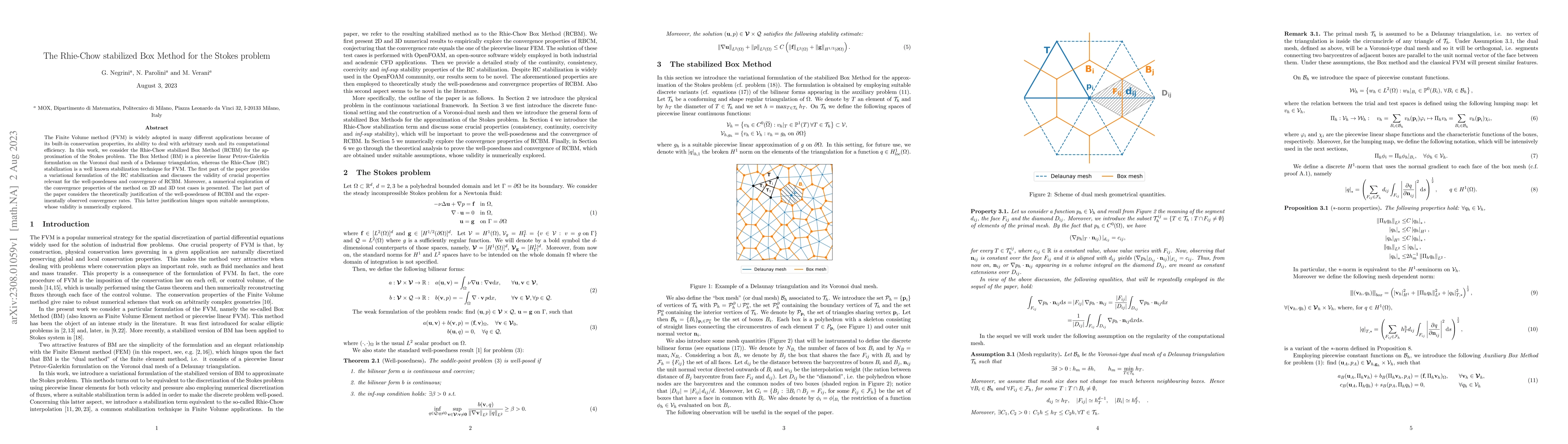 Thumbnail for The Rhie-Chow stabilized Box Method for the Stokes problem