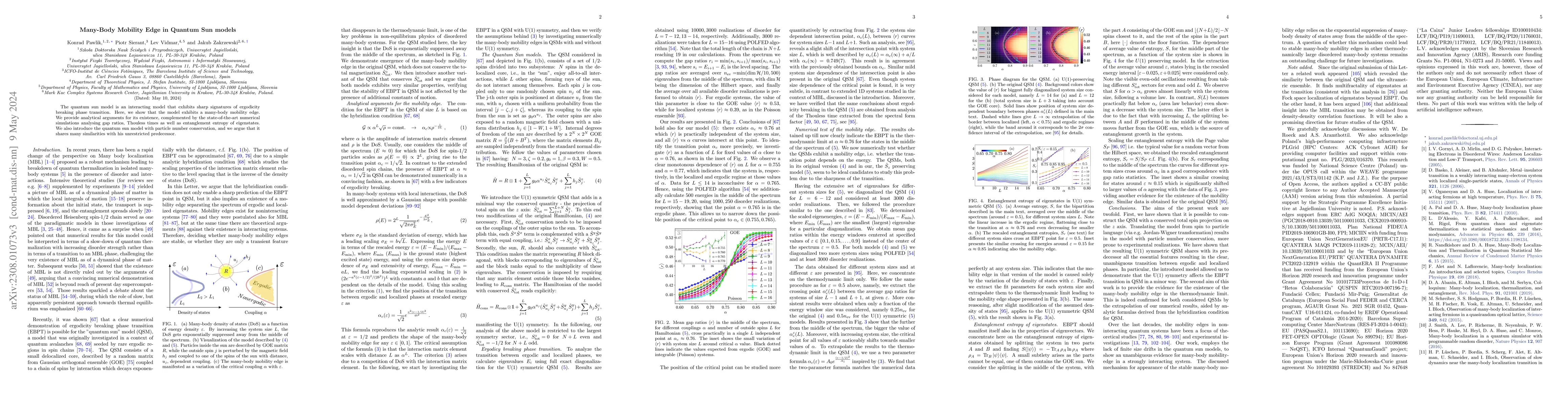 Thumbnail for Many-Body Mobility Edge in Quantum Sun models