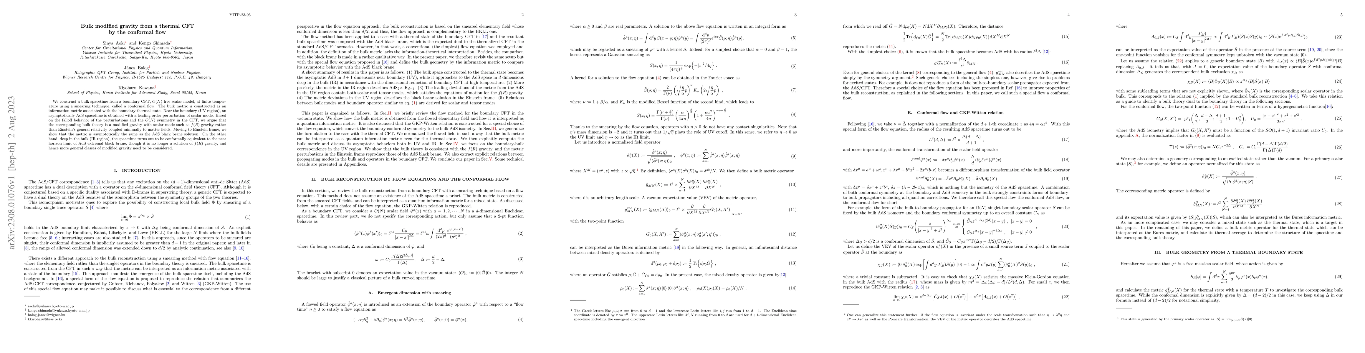 Thumbnail for Bulk modified gravity from a thermal CFT by the conformal flow