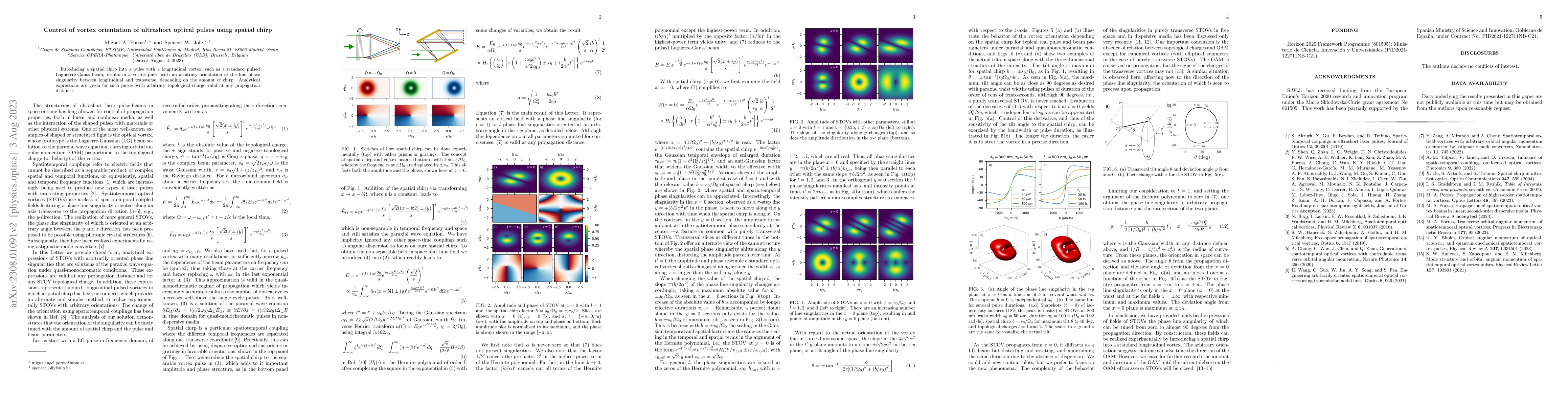 Thumbnail for Control of vortex orientation of ultrashort optical pulses using spatial
  chirp