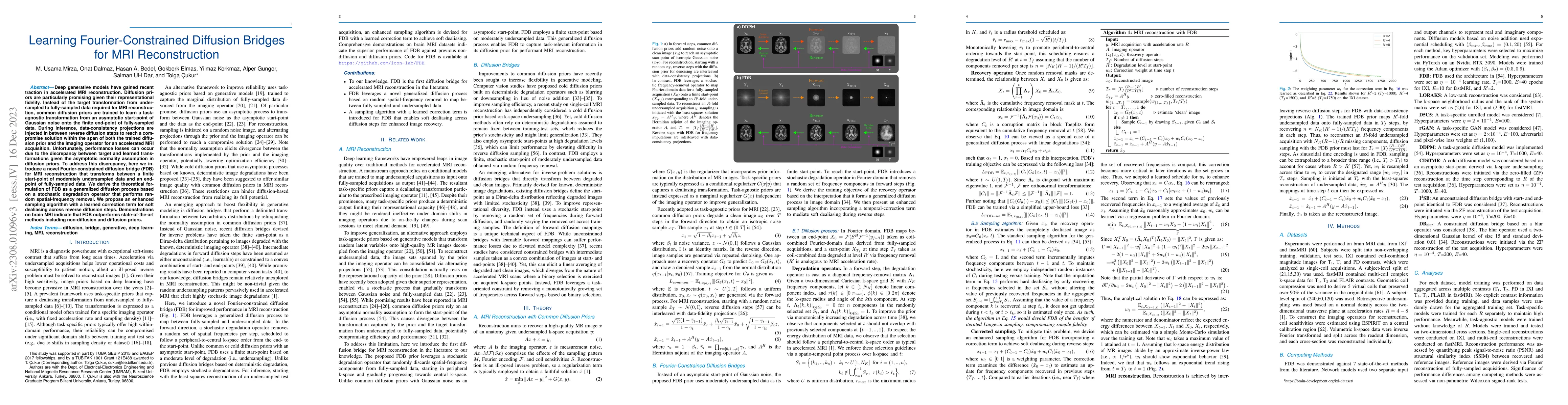 Thumbnail for Learning Fourier-Constrained Diffusion Bridges for MRI Reconstruction