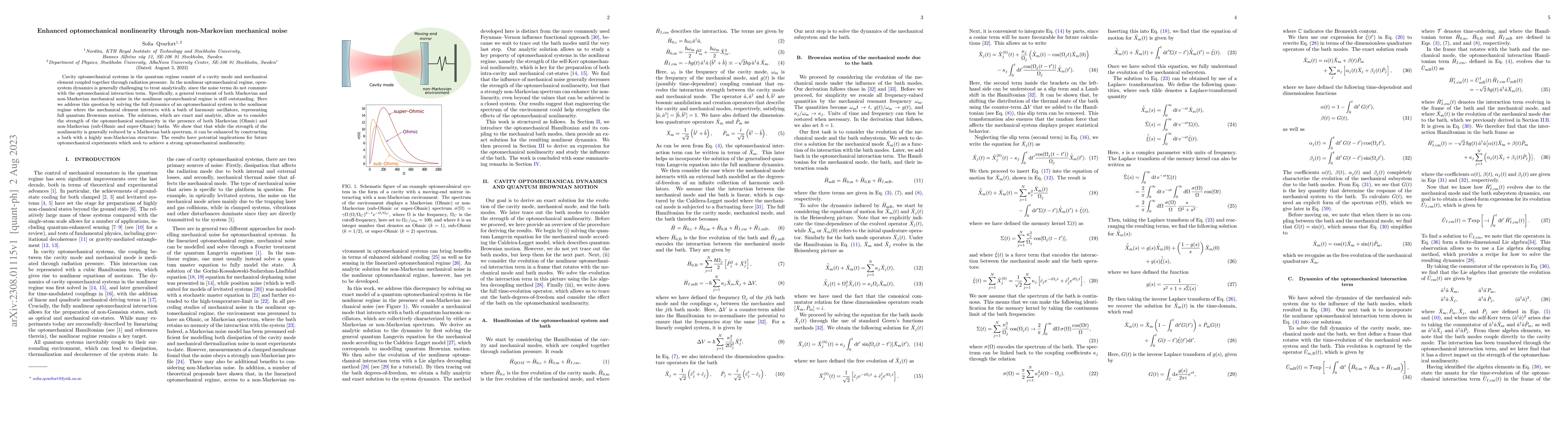 Thumbnail for Enhanced optomechanical nonlinearity through non-Markovian mechanical
  noise