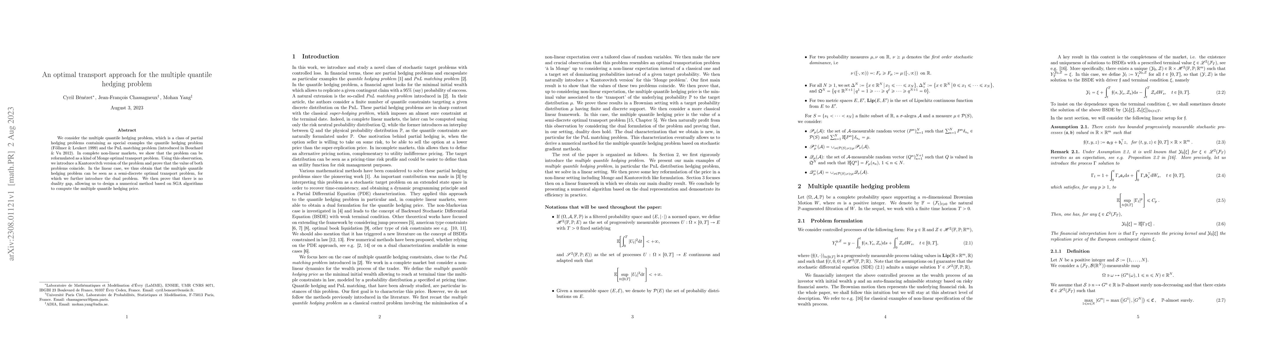 Thumbnail for An optimal transport approach for the multiple quantile hedging problem