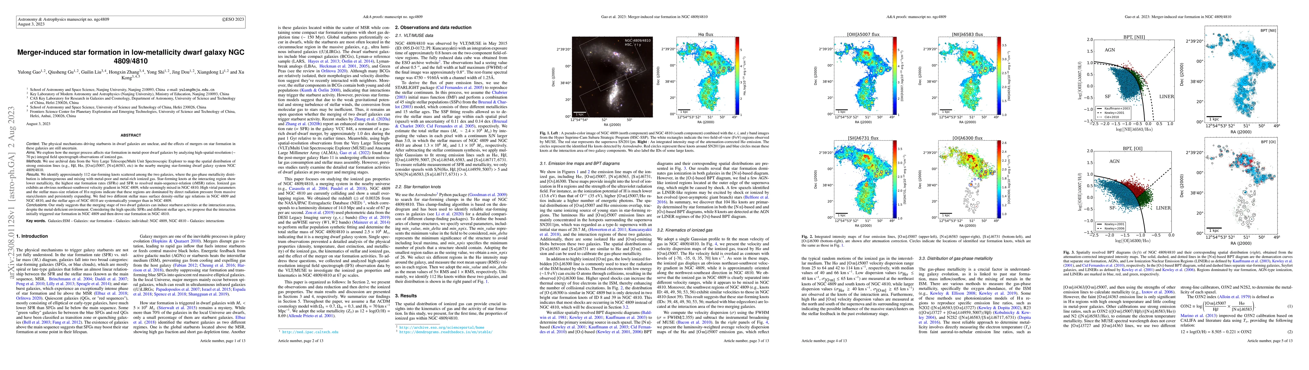 Thumbnail for Merger-induced star formation in low-metallicity dwarf galaxy NGC
  4809/4810