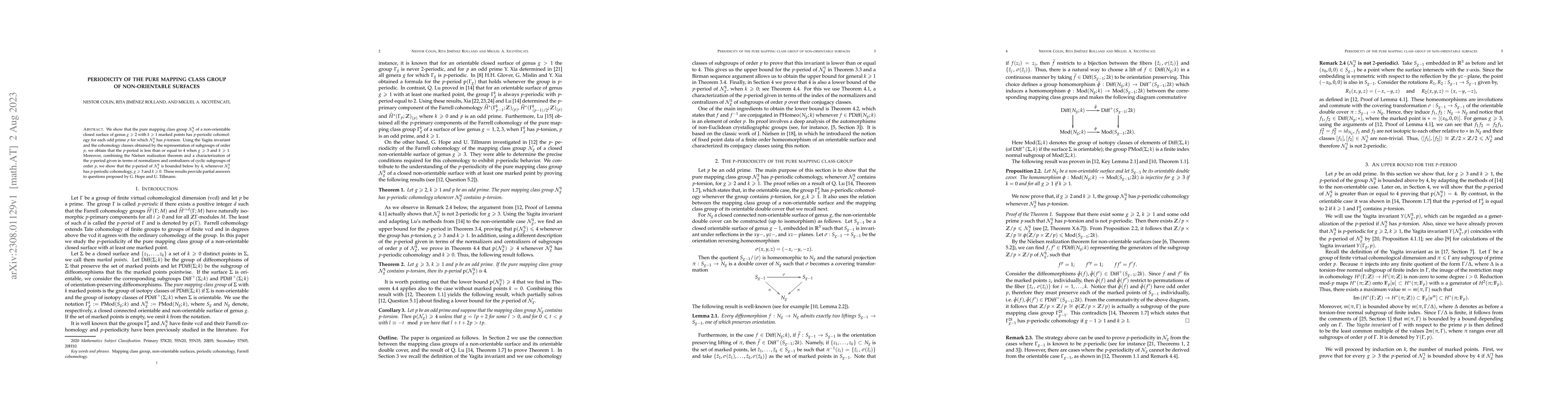 Thumbnail for Periodicity of the pure mapping class group of non-orientable surfaces