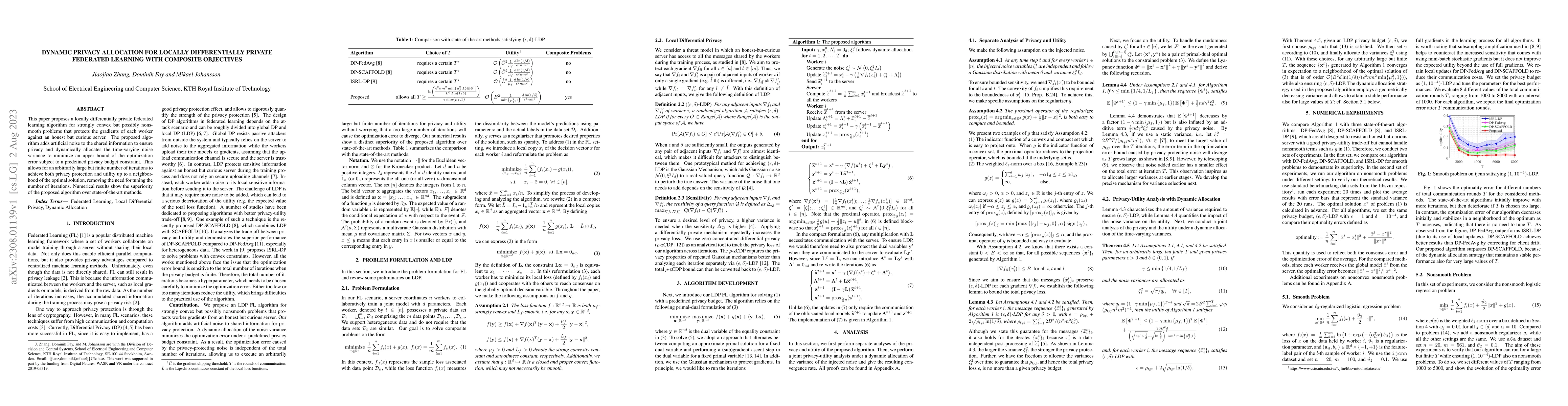 Thumbnail for Dynamic Privacy Allocation for Locally Differentially Private Federated
  Learning with Composite Objectives