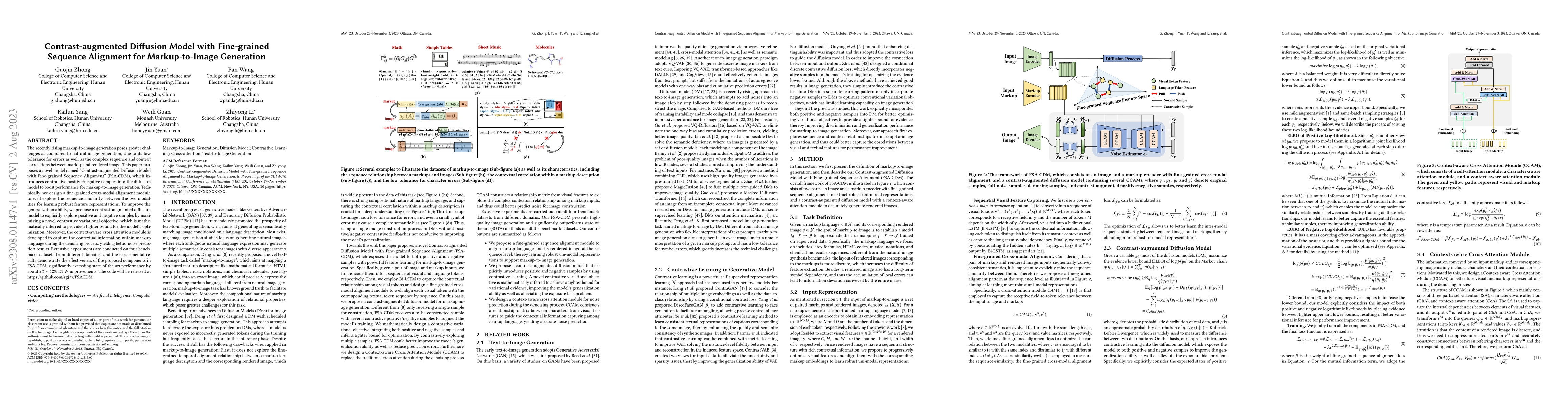Thumbnail for Contrast-augmented Diffusion Model with Fine-grained Sequence Alignment
  for Markup-to-Image Generation