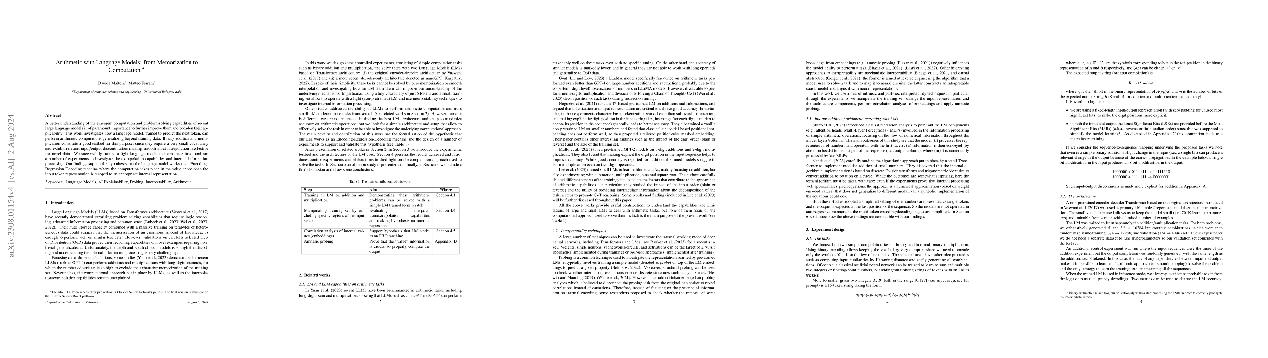 Thumbnail for Arithmetic with Language Models: from Memorization to Computation