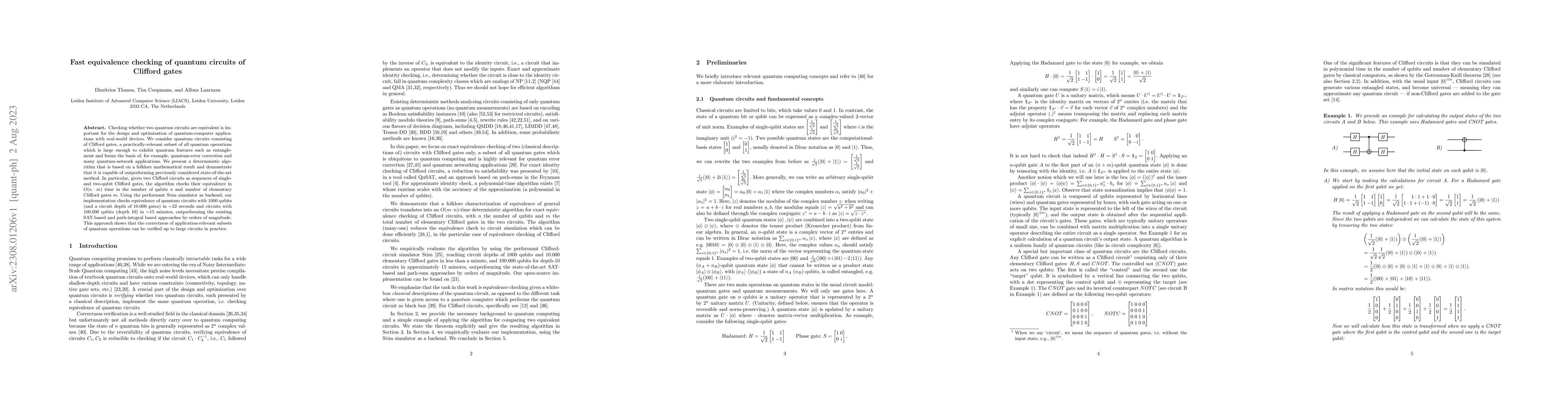 Thumbnail for Fast equivalence checking of quantum circuits of Clifford gates