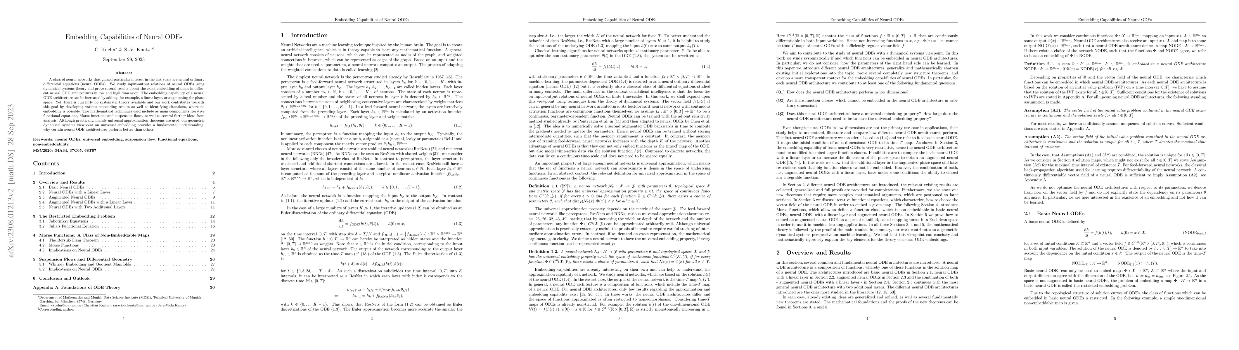 Thumbnail for Embedding Capabilities of Neural ODEs