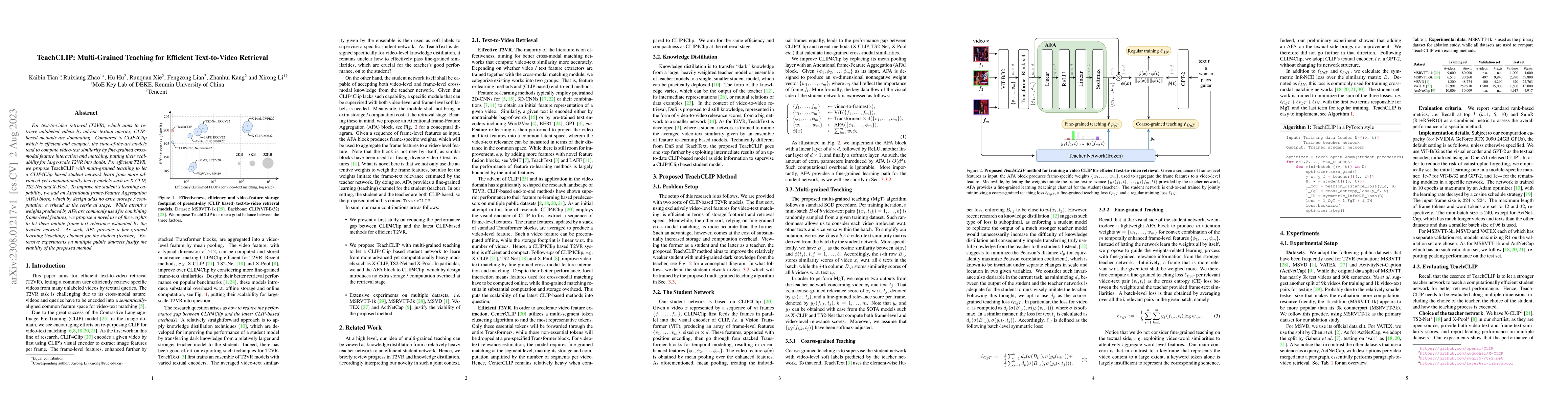 Thumbnail for TeachCLIP: Multi-Grained Teaching for Efficient Text-to-Video Retrieval