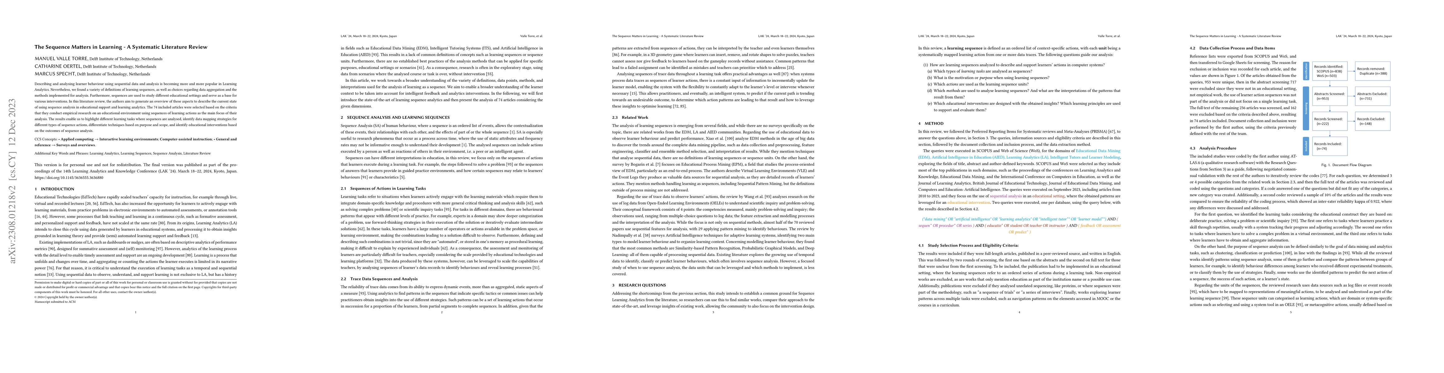 Thumbnail for The Sequence Matters in Learning -- A Systematic Literature Review