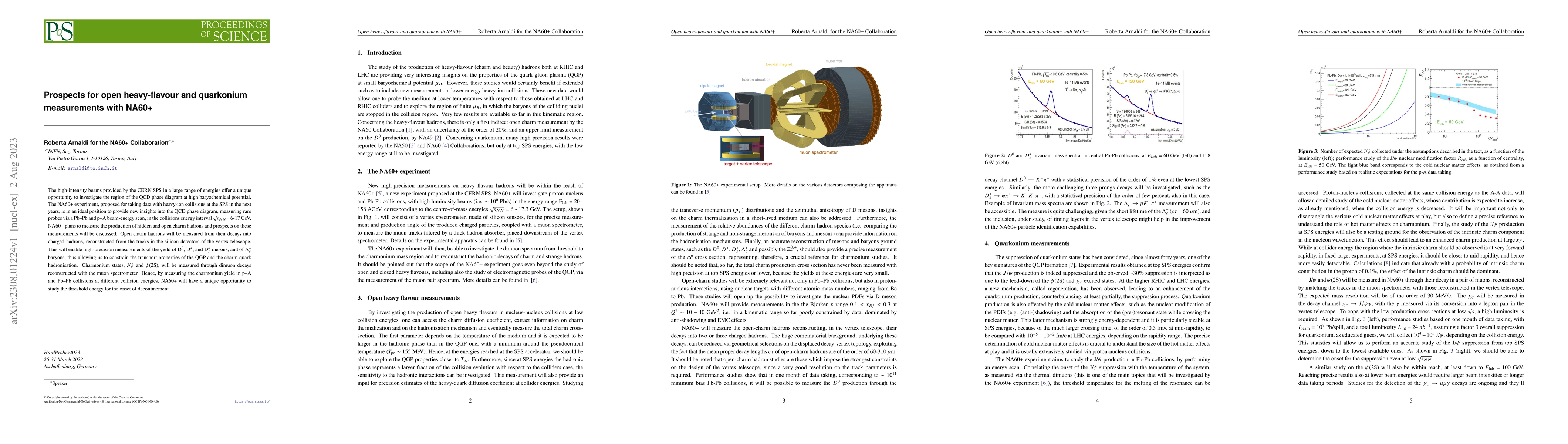 Thumbnail for Prospects for open heavy-flavour and quarkonium measurements with NA60+