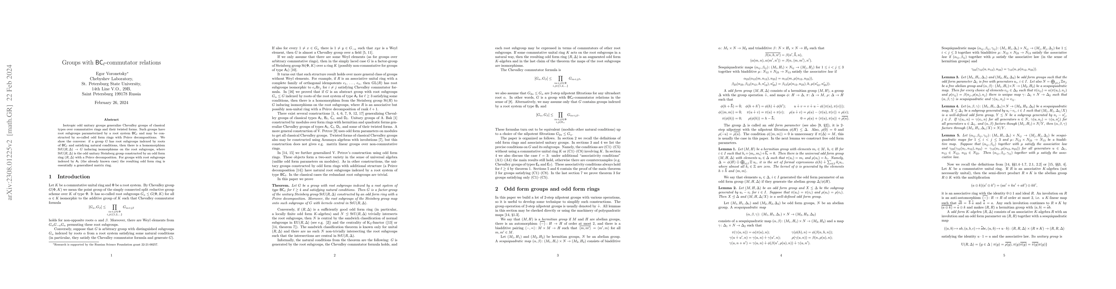 Thumbnail for Groups with $\mathsf{BC}_\ell$-commutator relations