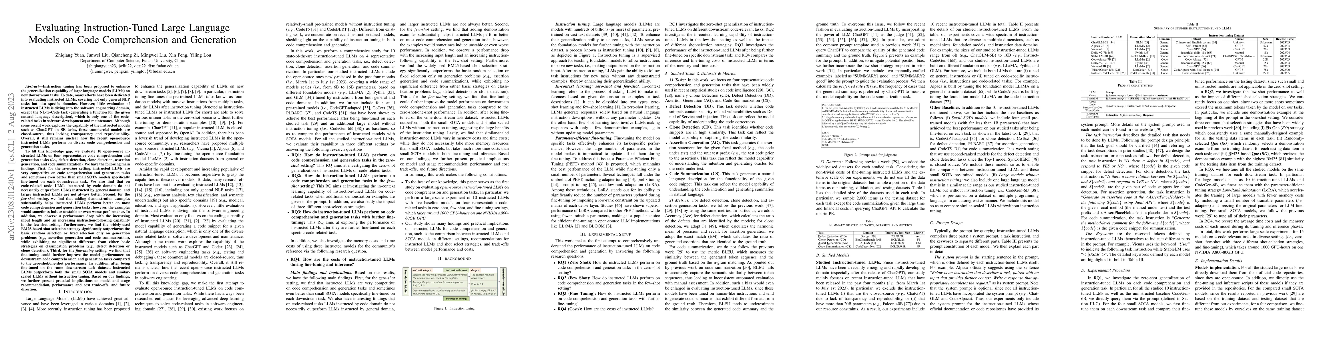 Thumbnail for Evaluating Instruction-Tuned Large Language Models on Code Comprehension
  and Generation
