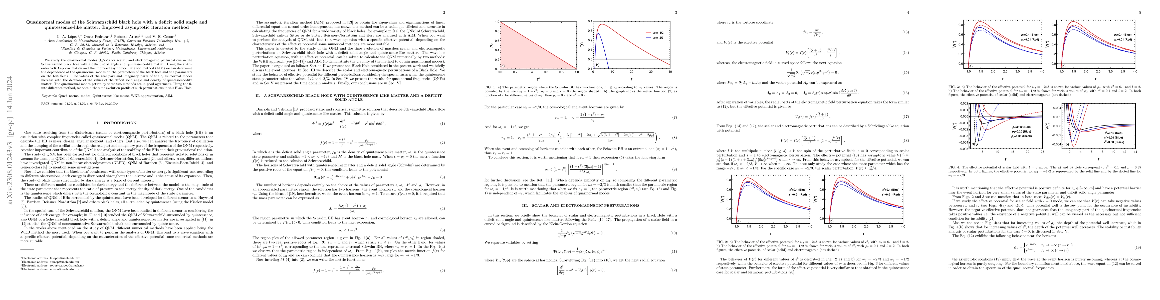 Thumbnail for Quasinormal modes of the Schwarzschild black hole with a deficit solid
  angle and quintessence-like matter: Improved asymptotic iteration method
