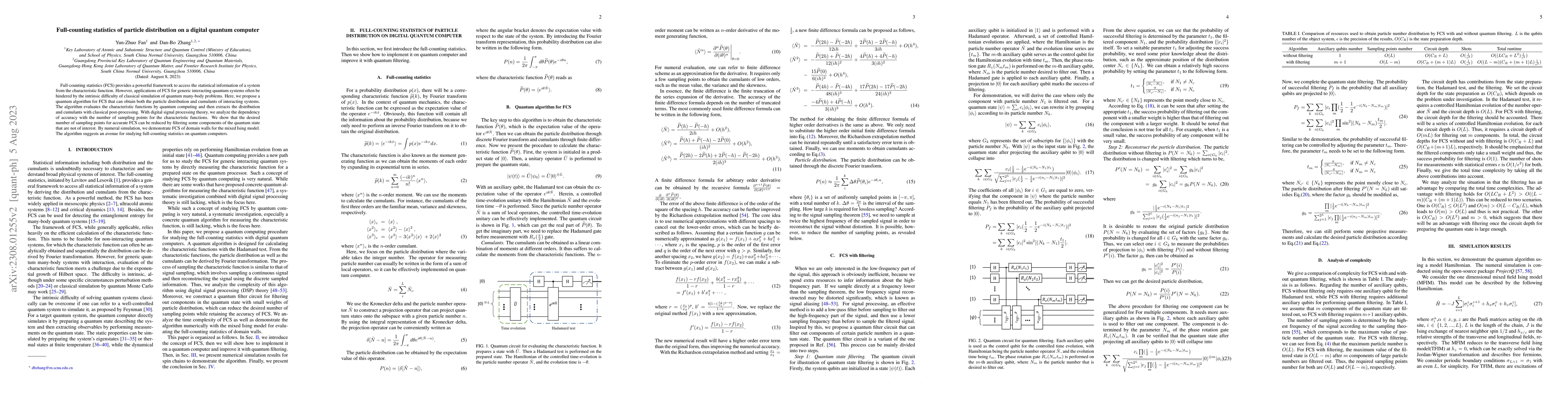 Thumbnail for Full-counting statistics of particle distribution on a digital quantum
  computer