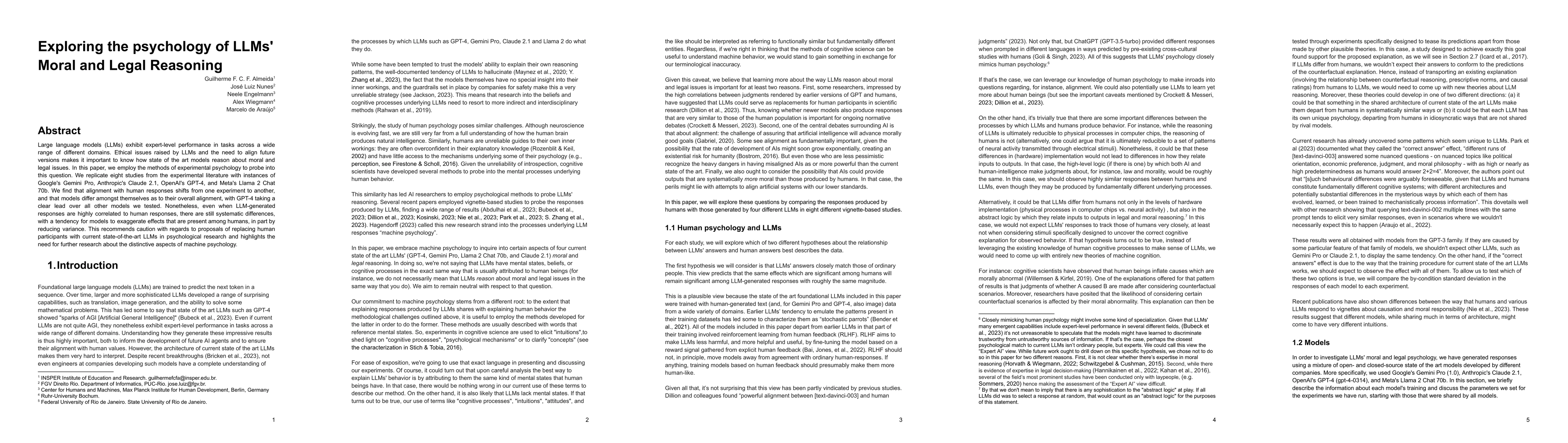 Thumbnail for Exploring the psychology of LLMs' Moral and Legal Reasoning