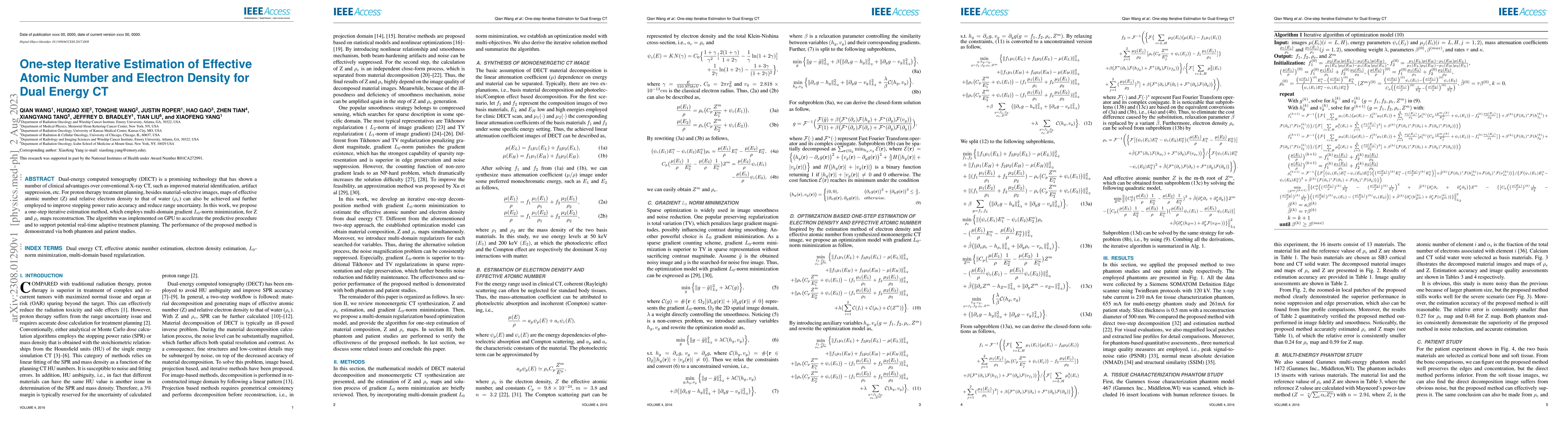 Thumbnail for One-step Iterative Estimation of Effective Atomic Number and Electron
  Density for Dual Energy CT