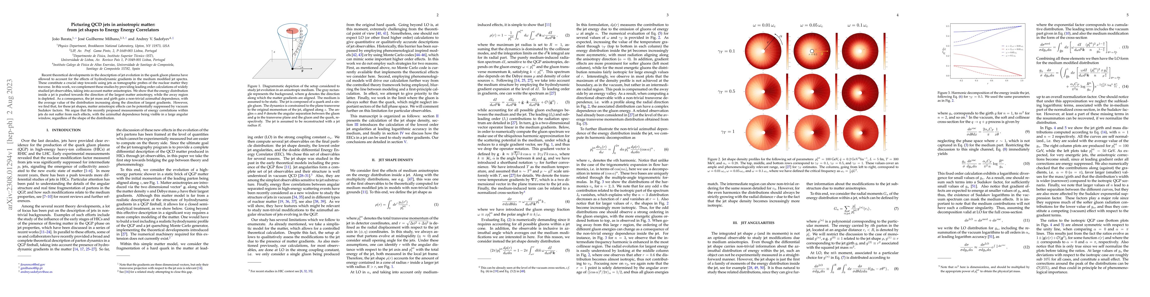 Thumbnail for Picturing QCD jets in anisotropic matter: from jet shapes to Energy
  Energy Correlators