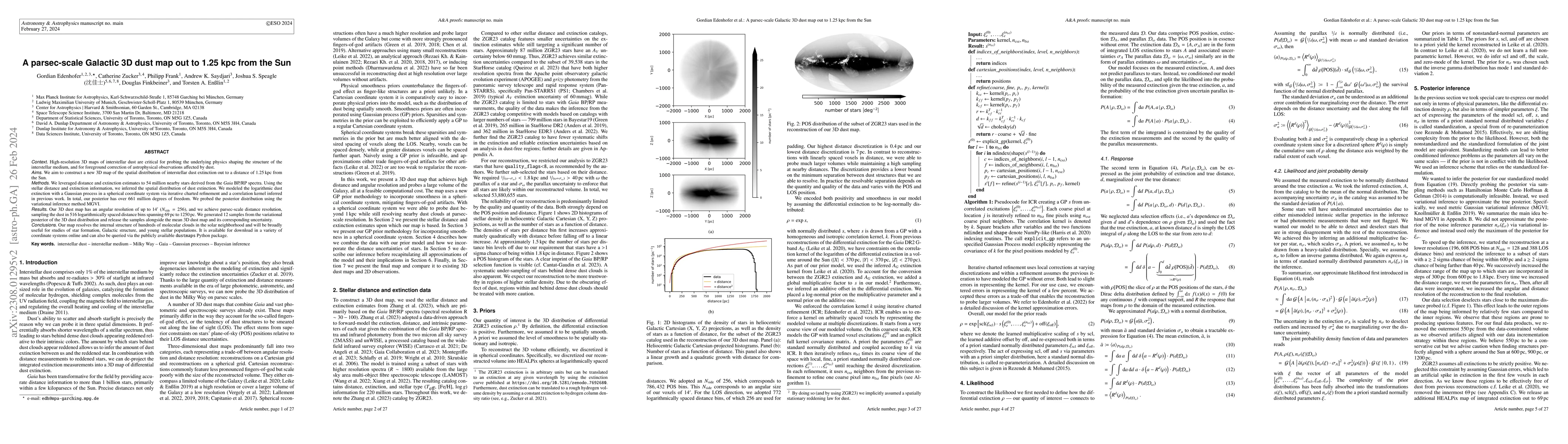 Thumbnail for A parsec-scale Galactic 3D dust map out to 1.25 kpc from the Sun