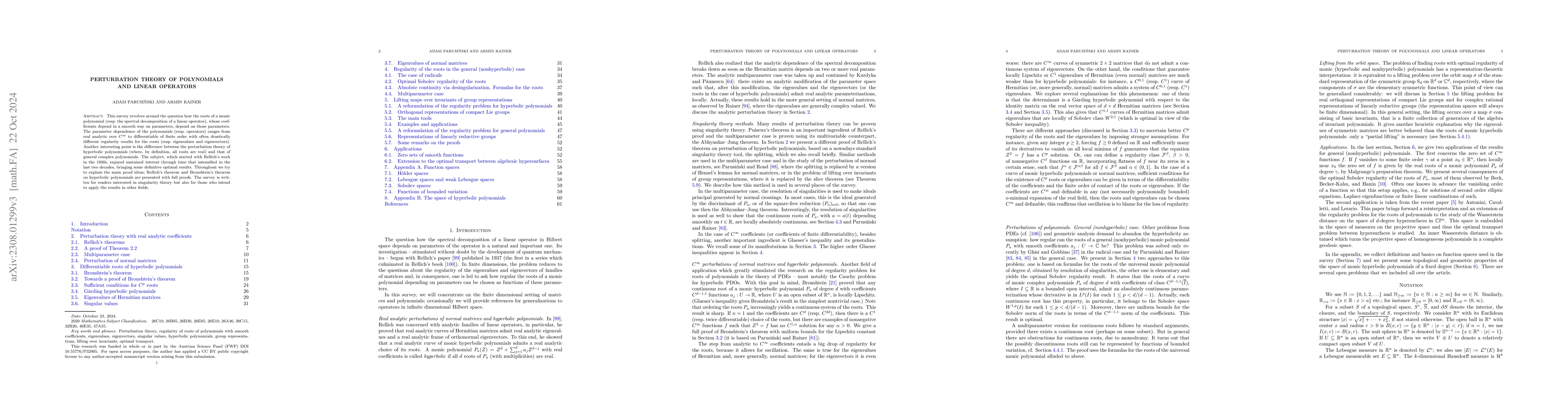 Thumbnail for Perturbation theory of polynomials and linear operators