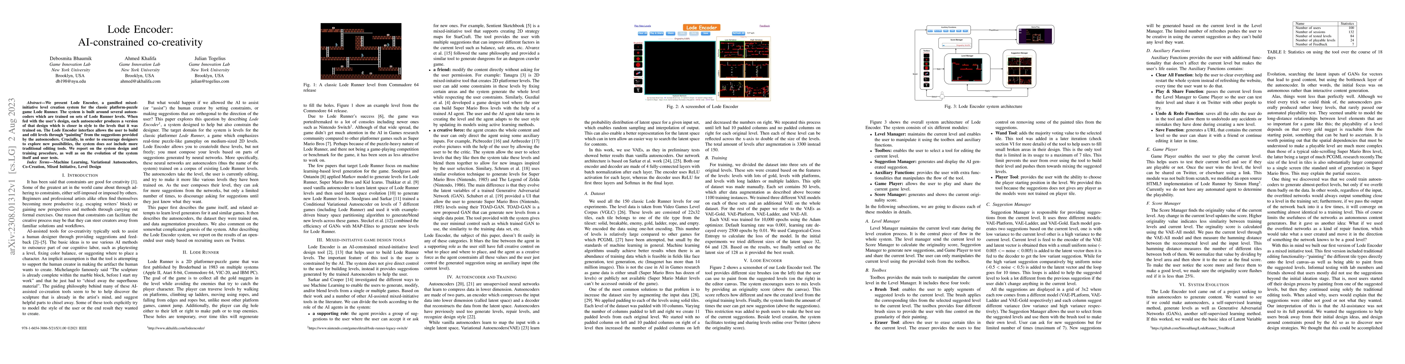 Thumbnail for Lode Encoder: AI-constrained co-creativity