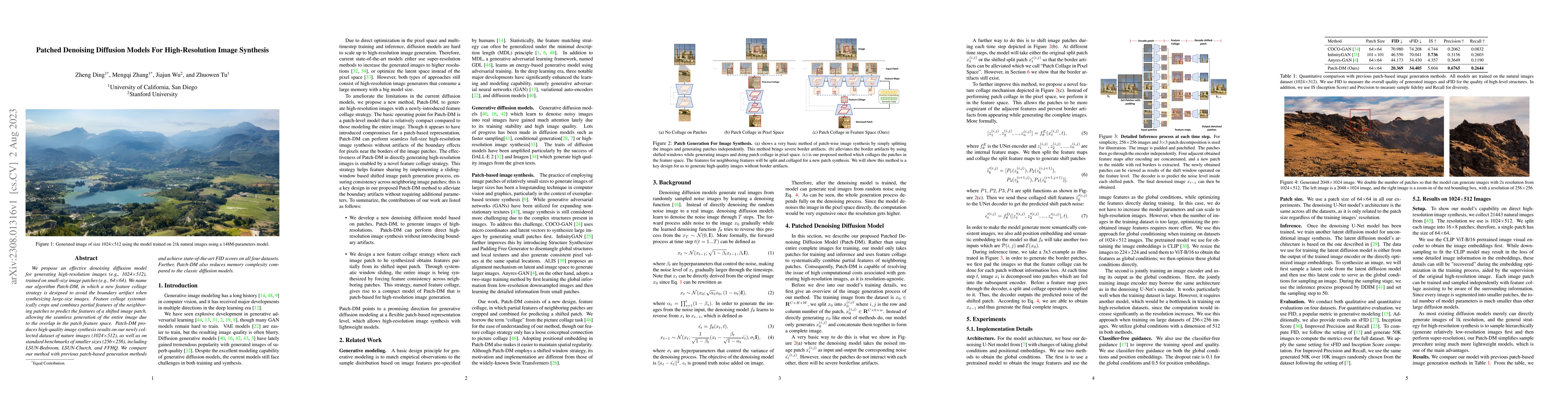 Thumbnail for Patched Denoising Diffusion Models For High-Resolution Image Synthesis