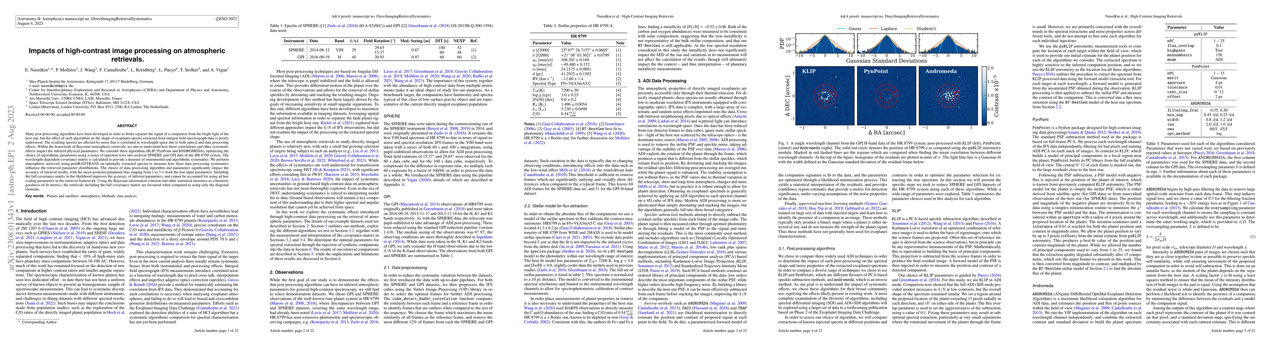 Thumbnail for Impacts of high-contrast image processing on atmospheric retrievals