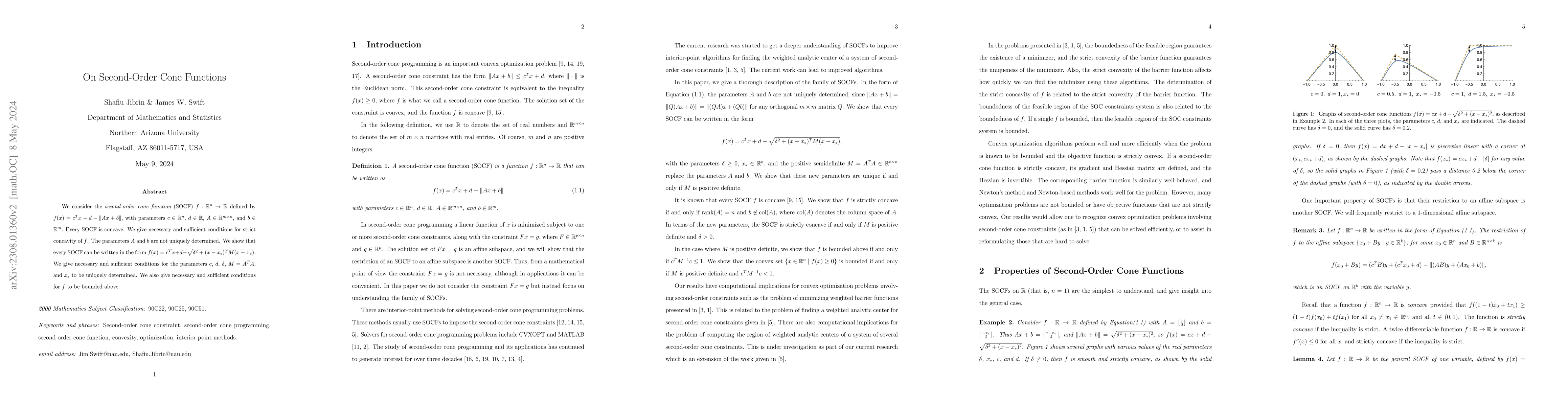 Thumbnail for On Second-Order Cone Functions