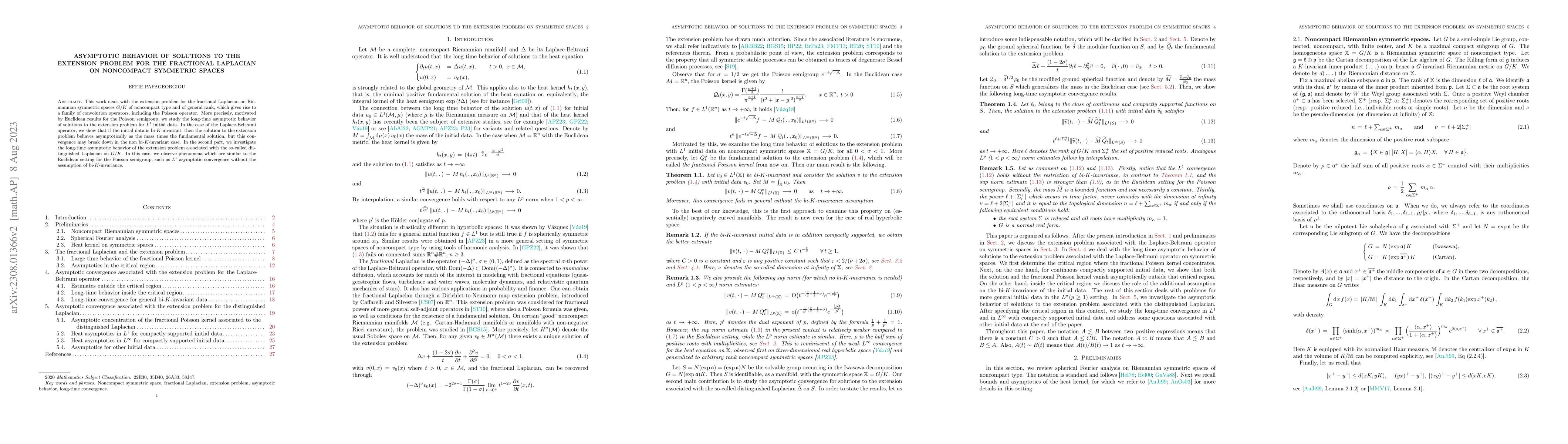 Thumbnail for Asymptotic behavior of solutions to the extension problem for the
  fractional Laplacian on noncompact symmetric spaces