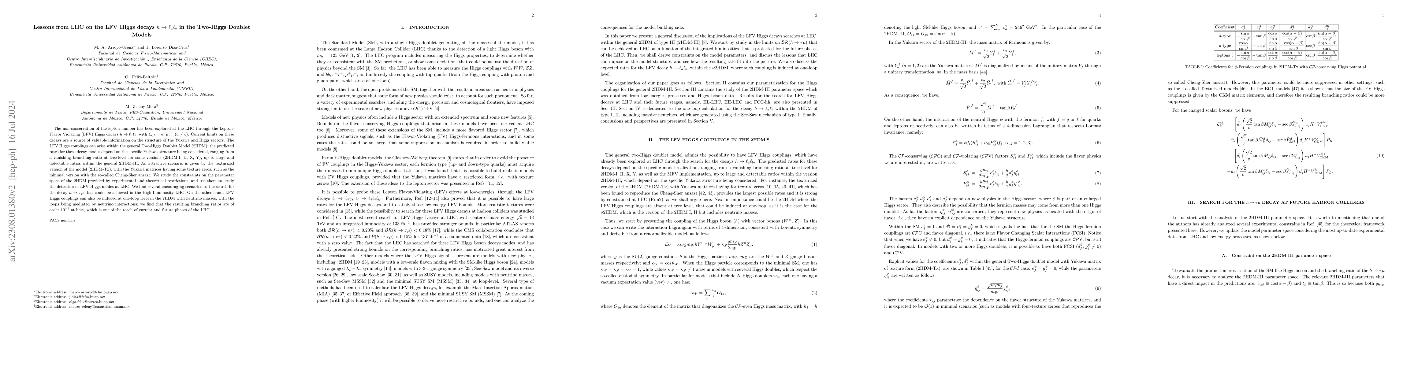 Thumbnail for Lessons from LHC on the LFV Higgs decays $h \to \ell_a \ell_b$ in the
  Two-Higgs Doublet Models