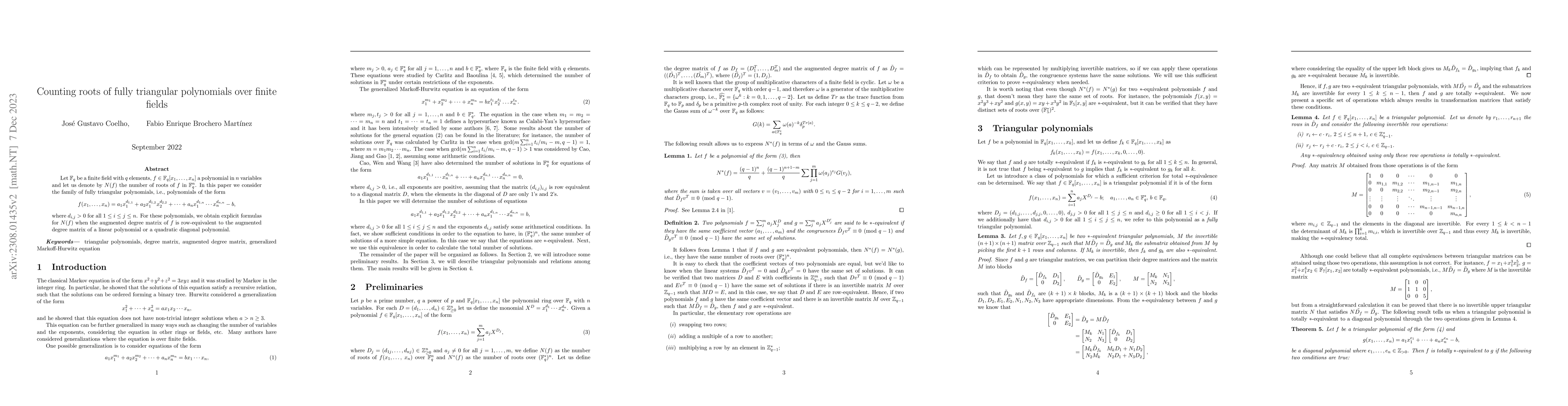 Thumbnail for Counting roots of fully triangular polynomials over finite fields