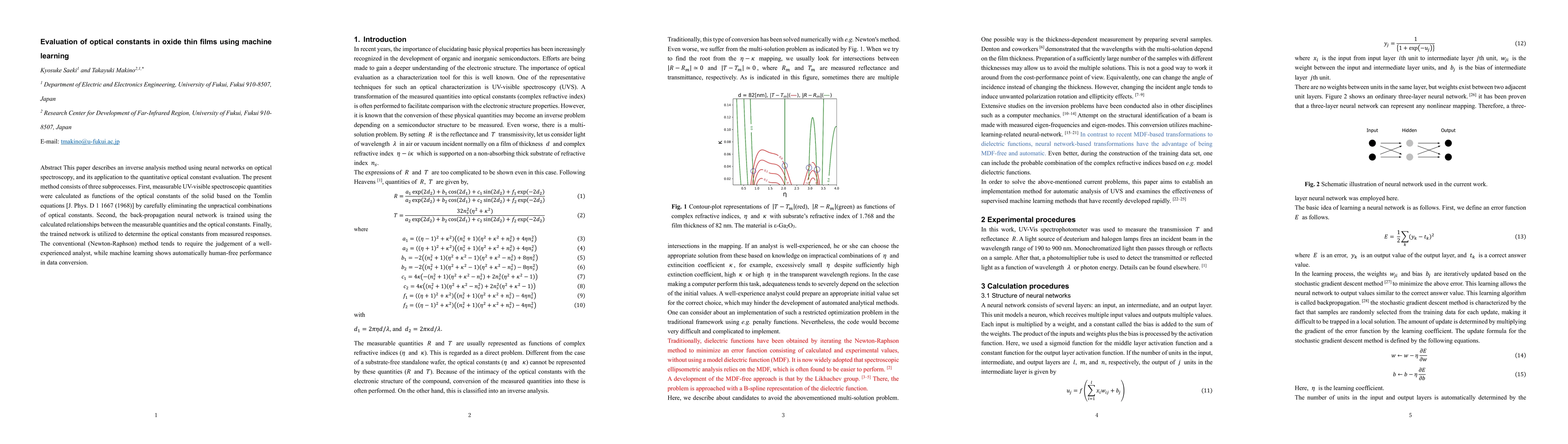 Thumbnail for Evaluation of optical constants in oxide thin films using machine
  learning