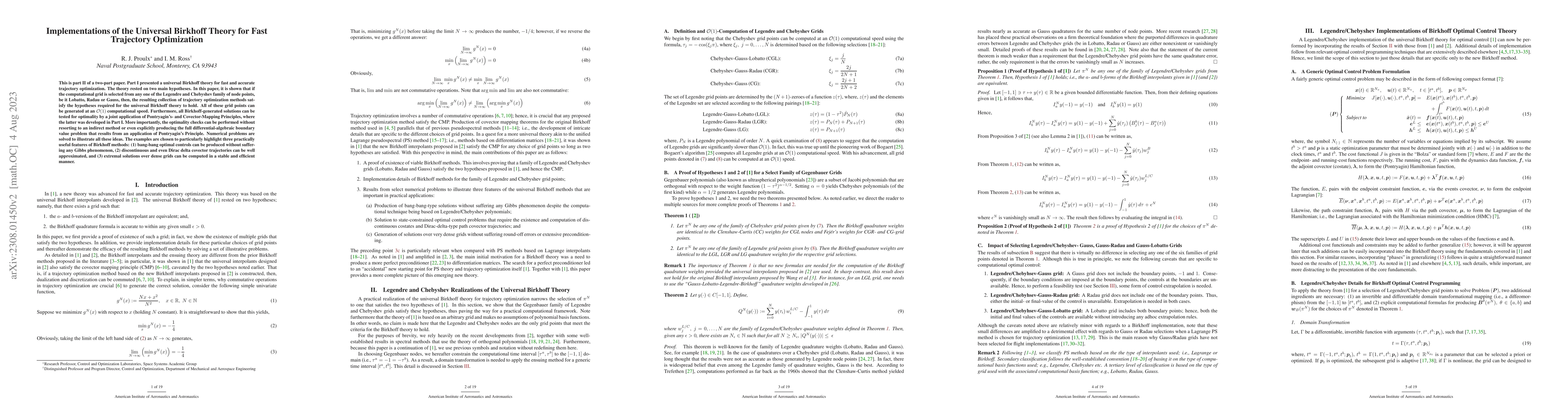Thumbnail for Implementations of the Universal Birkhoff Theory for Fast Trajectory
  Optimization