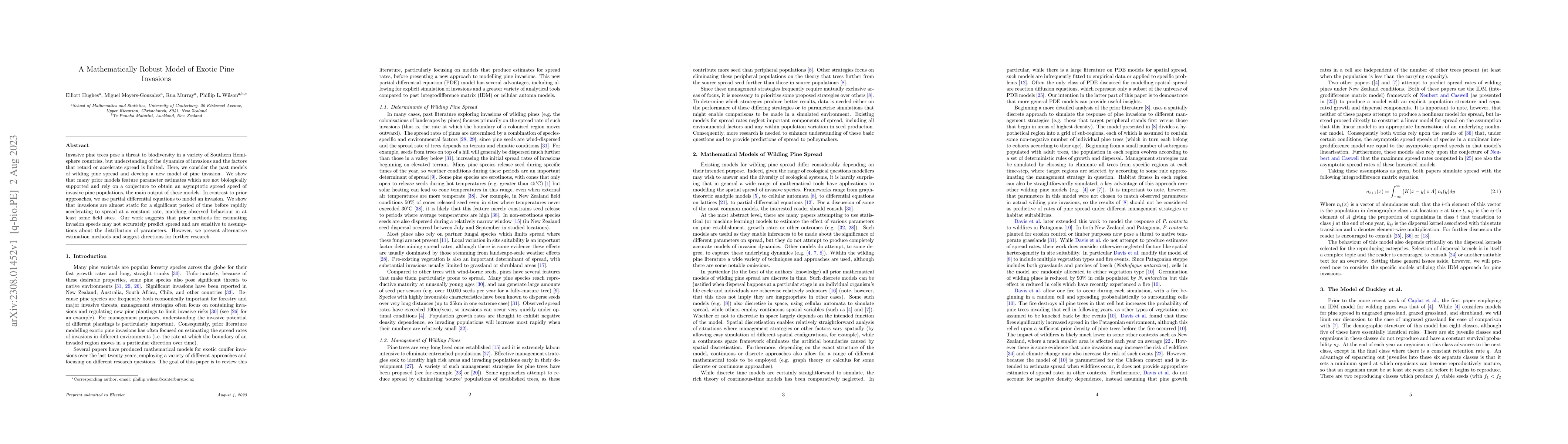 Thumbnail for A Mathematically Robust Model of Exotic Pine Invasions