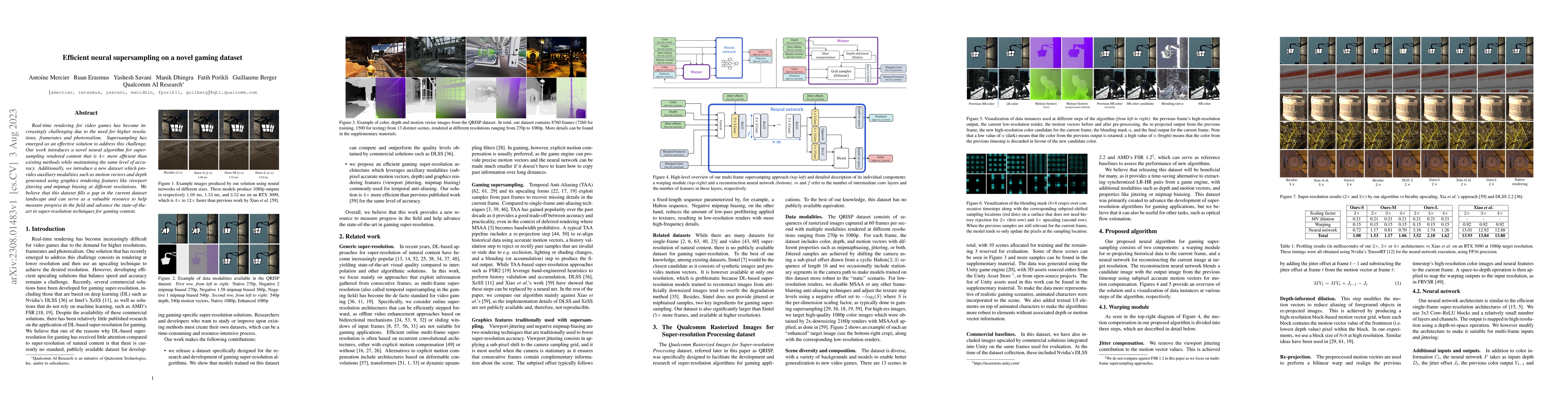Thumbnail for Efficient neural supersampling on a novel gaming dataset