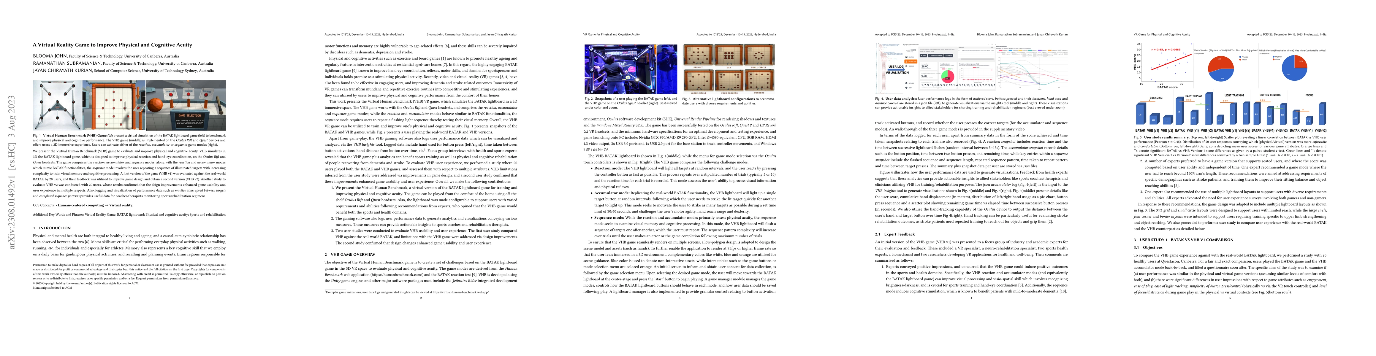 Thumbnail for A Virtual Reality Game to Improve Physical and Cognitive Acuity