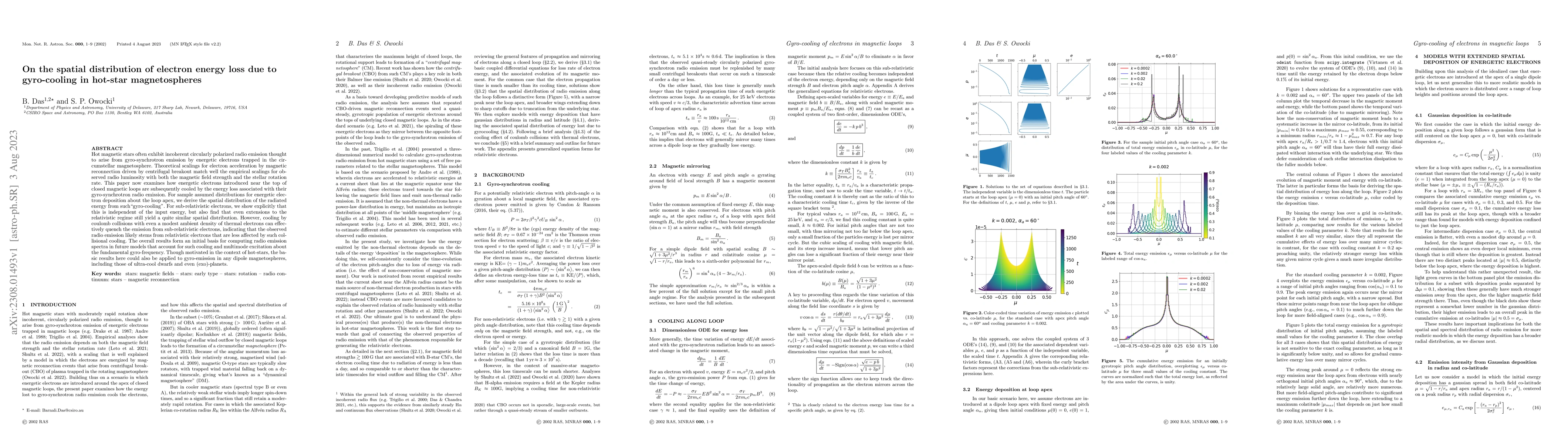 Thumbnail for On the spatial distribution of electron energy loss due to gyro-cooling
  in hot-star magnetospheres