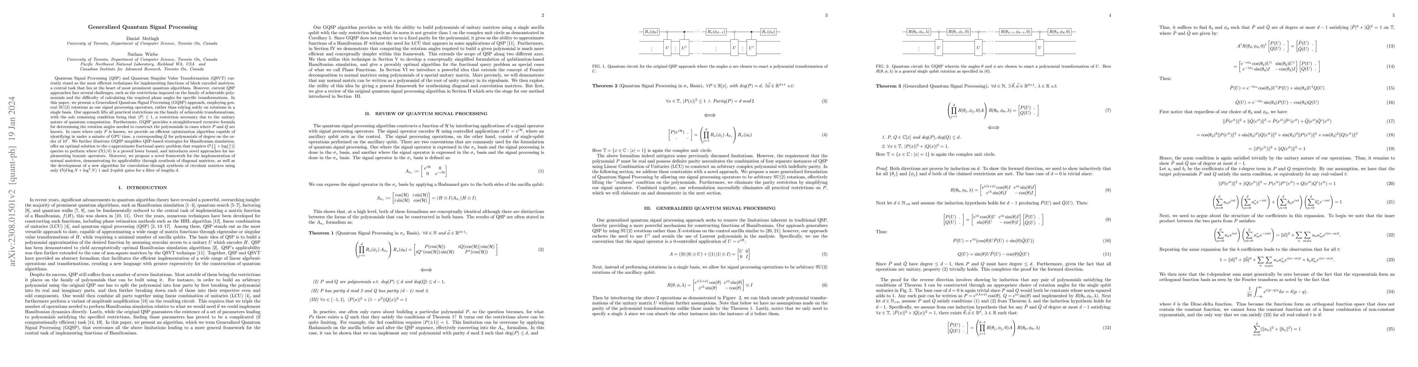 Thumbnail for Generalized Quantum Signal Processing