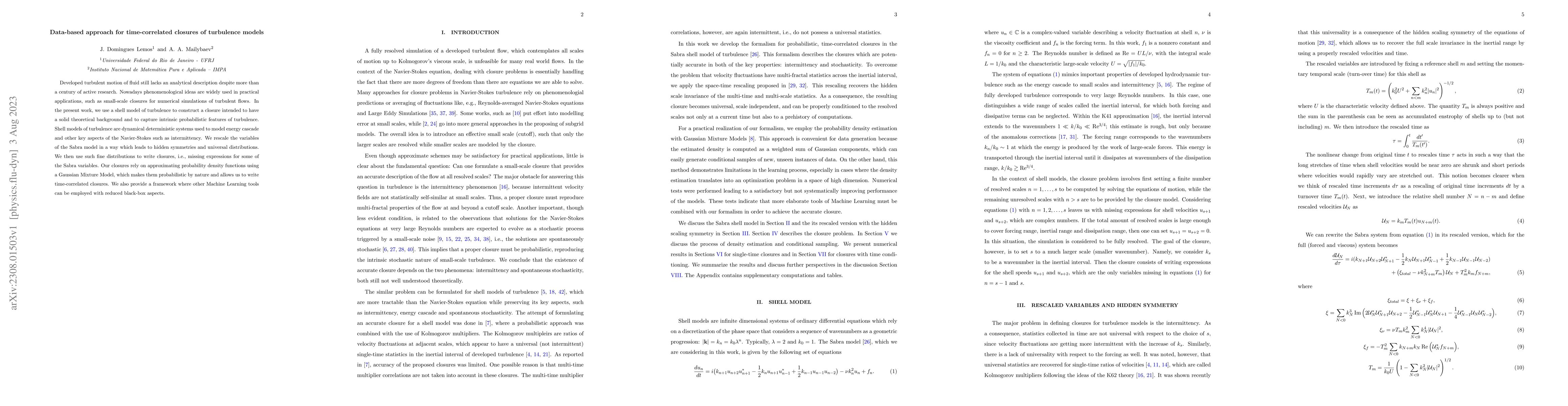 Thumbnail for Data-based approach for time-correlated closures of turbulence models